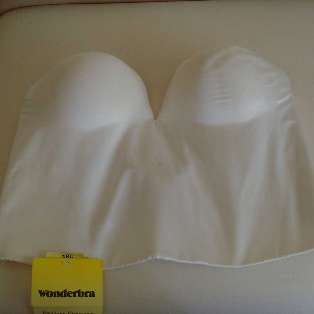 Wonderbra White Backless Strapless Longline Bra 38C NEW